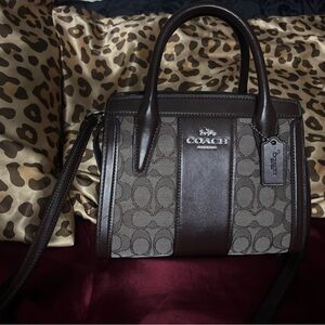 Coach Brown and Tan Signature Satchel